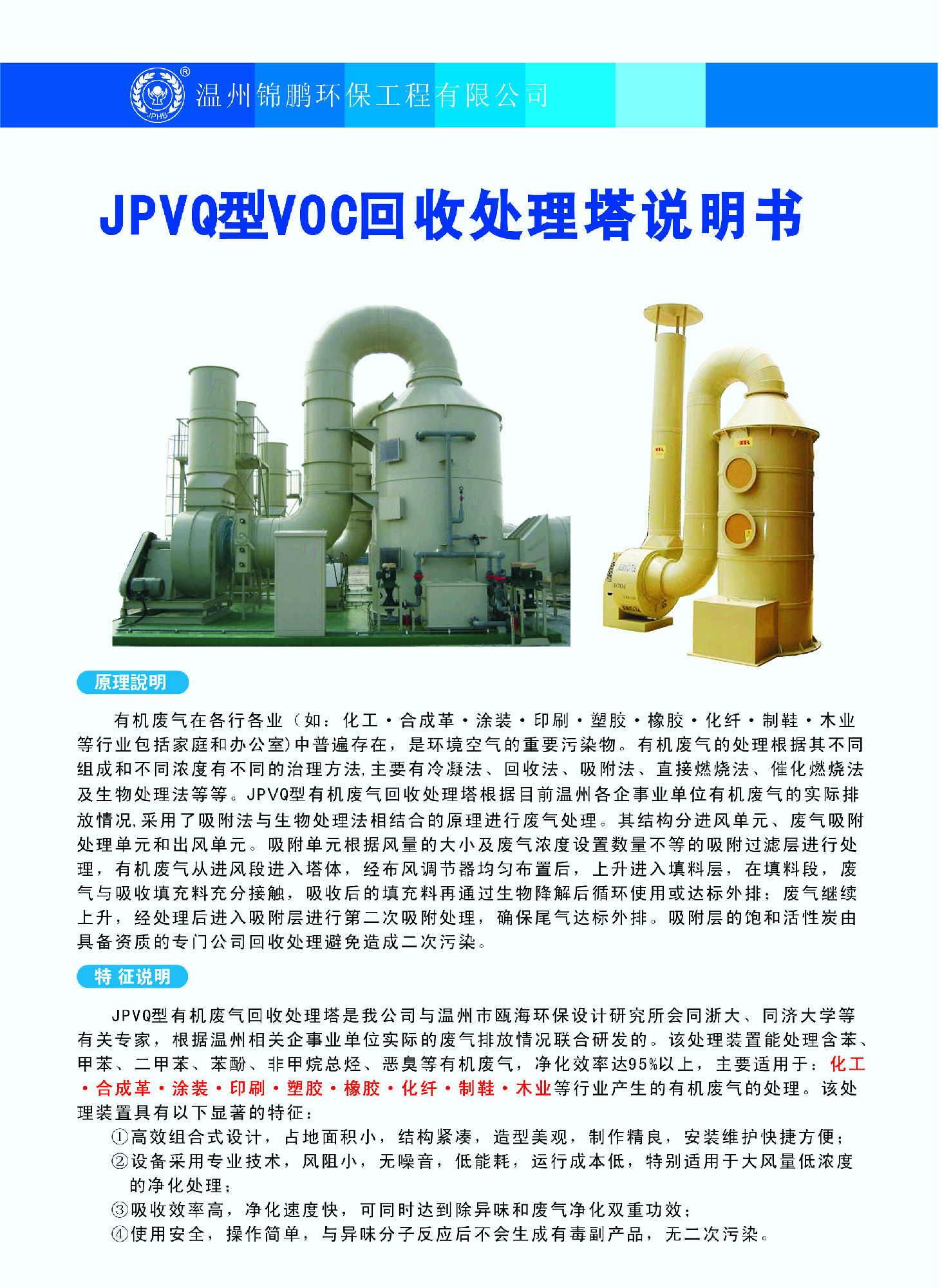 JPVQ型VOC回收處理塔(圖1)